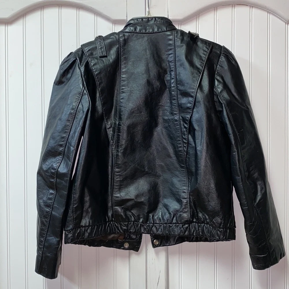 80s Thriller Goth New Wave Post Punk Black Leather Jacket M Witch The Cure I…